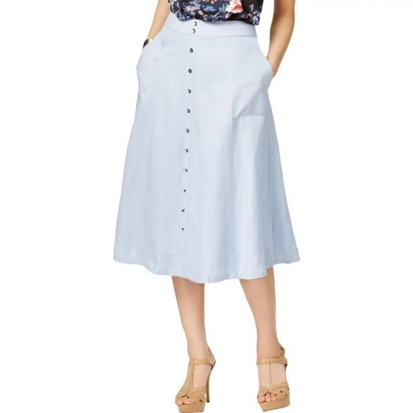 Grace Elements Linen Blend A Line Skirt Size 4 NEW - Picture 1 of 8